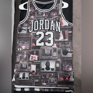 Jordan Black and White Basketball Jersey